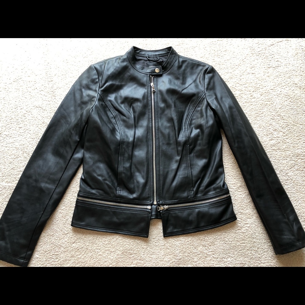Express Minus The Leather Double ZIP Zipper Black Jacket Coat Outerwear Medium M